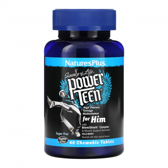 Natures Plus Power Teen His Chewable - 60 tabs 2022-10-2864 Natures Plus Power Teen His Chewable - 60 tabs 2022-10-2864