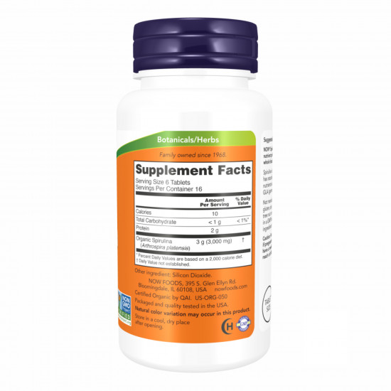 Now Foods Spirulina 500 mg - 100 tabs (Повреждена банка) 2023-10-3549