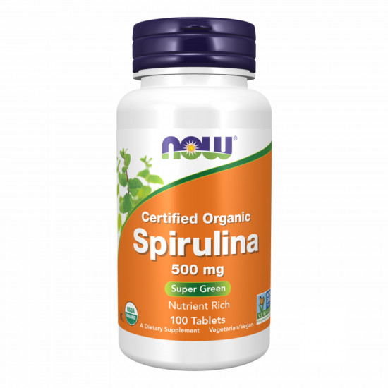 Now Foods Spirulina 500 mg - 100 tabs (Повреждена банка) 2023-10-3549