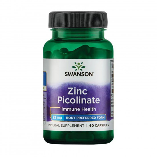 Swanson Zinc Picolinate 22 mg - 60 caps (Пошкоджена банка) 2023-10-7757