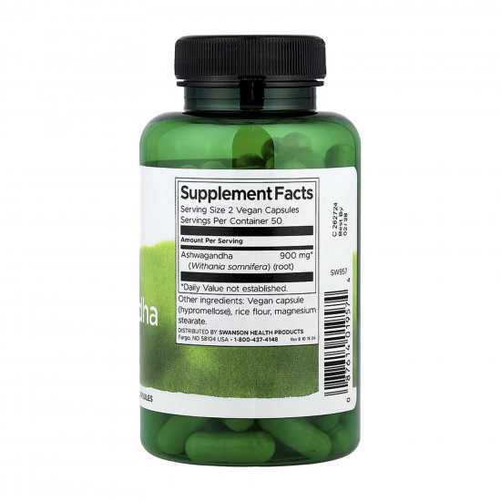 Swanson Ashwagandha 450mg - 100caps 100-93-4411784-20