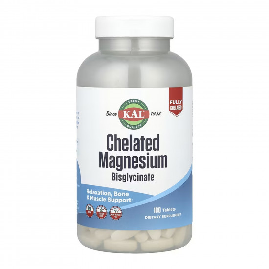 KAL Chelated Magnesium Bisglycinate - 180 tabs 2023-10-7013