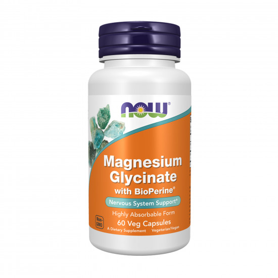 Now Foods Magnesium Glycinate with BioPerine - 60 vcaps (Пошкоджена банка) 2024-11-0487