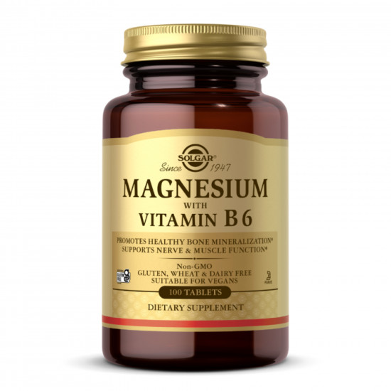 Solgar Magnesium with Vitamin B6 - 100 tabs 2023-10-4128