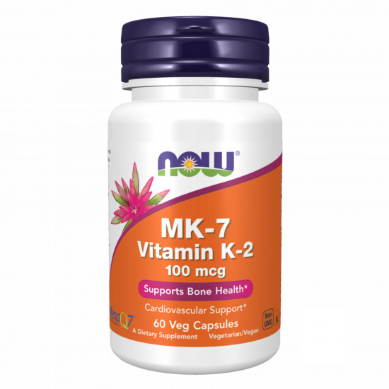 Now Foods Vitamin K-2 (MK7) 100 mcg - 60 vcaps 2022-10-0461 Now Foods Vitamin K-2 (MK7) 100 mcg - 60 vcaps 2022-10-0461