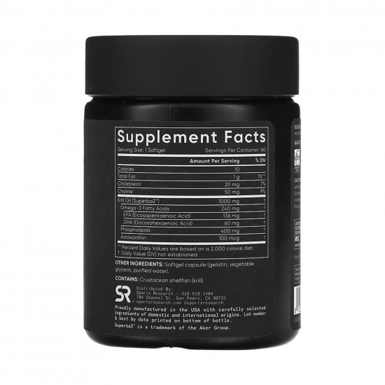 Sport Research Omega-3 Krill Oil 1000mg - 60 softgels 2023-10-6176