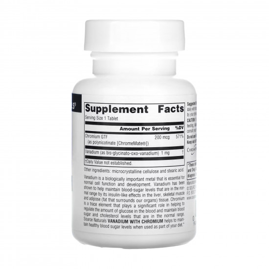 Source Naturals Vanadium with Chromium - 90 tabs 2023-10-2697