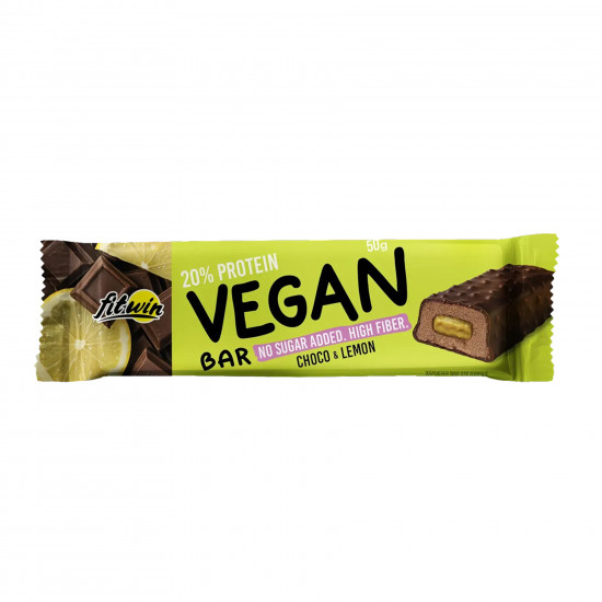 FitWin Vegan Bar - 12x50g Chocolate & Lemon 2023-10-7336