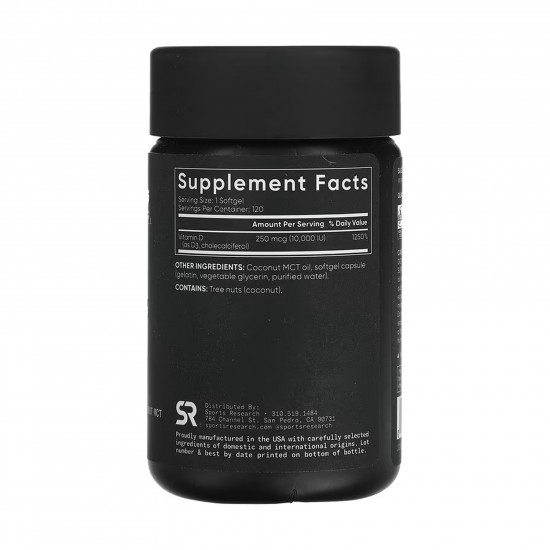 Sport Research Vitamin D3 10000IU - 120 softgels 2023-10-6655