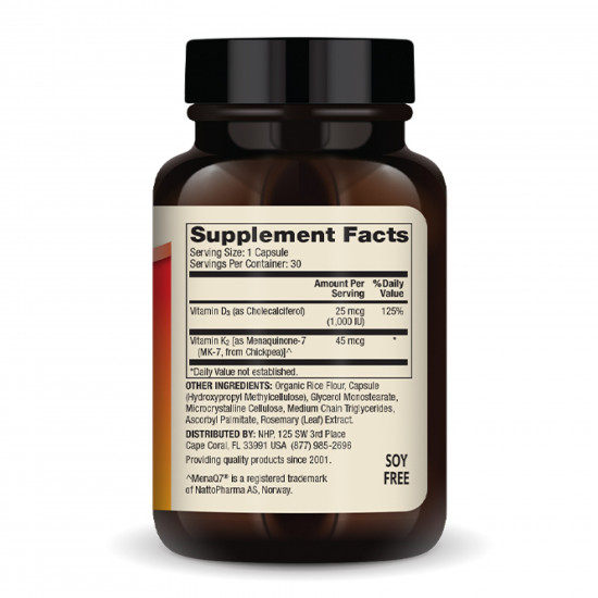 Dr. Mercola Vitamins D3 & K2 Low Dose - 30 caps 2023-10-3951