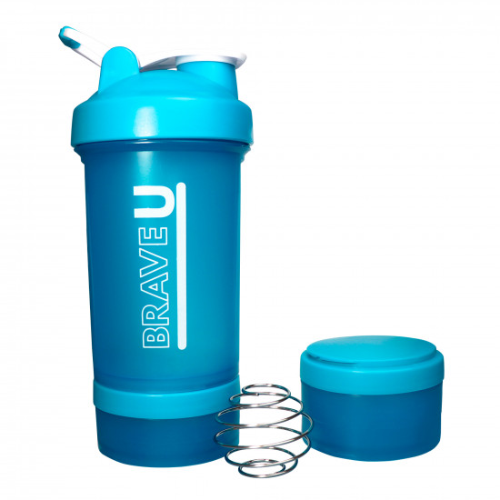 Shaker with containers 3 in 1 - 600ml Blue Shaker with containers 3 in 1 - 600ml Blue