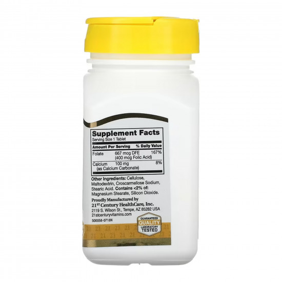 21st Century Folic Acid 400 mcg - 250 tabs 100-33-7347772-20