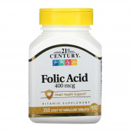 Folic Acid 400 mcg - 250 tabs