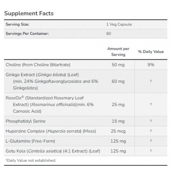 Now Foods Brain Elevate - 60 vcaps 2022-10-0101
