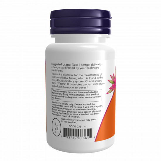 Now Foods Ultra A & D 25000/1000 - 100 sgels 2022-10-2558