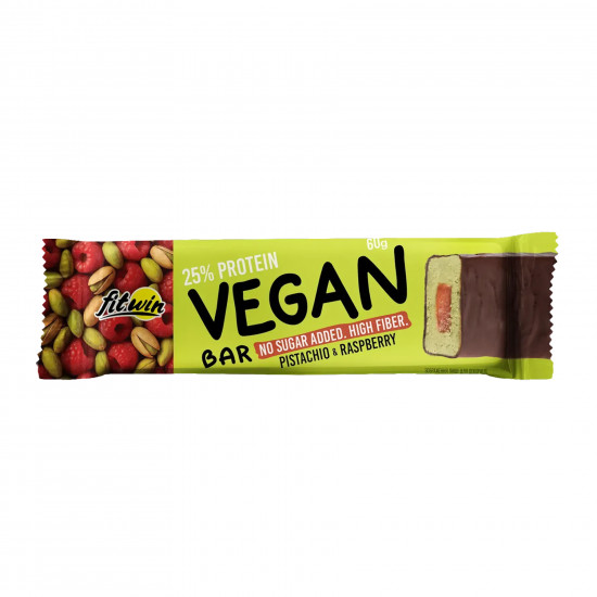 FitWin Vegan Bar - 12x60g Pistachio & Raspberry 2023-10-7337