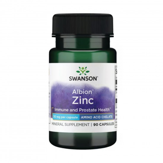 Swanson Albion Zinc 30 mg - 90 cap 100-70-1369590-20 Swanson Albion Zinc 30 mg - 90 cap 100-70-1369590-20