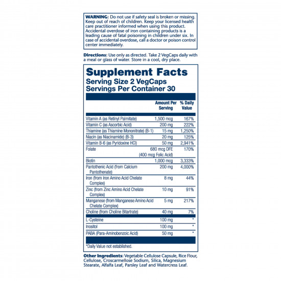Solaray Hair Nutrients - 60 vcaps 2023-10-2134