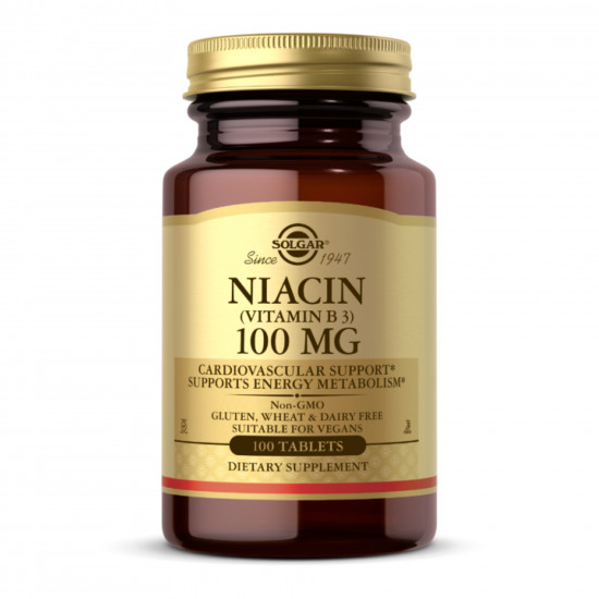Solgar Niacin (Vitamin B3) 100mg - 100 tabs 2023-10-4130