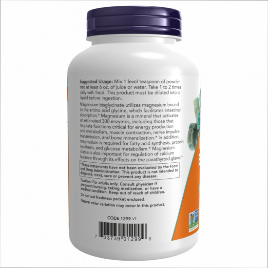 Now Foods Magnesium Bisglycinate Powder - 8 oz. 2022-10-0976
