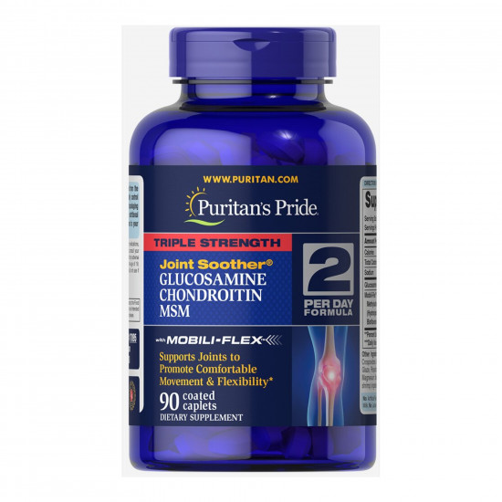 Puritans Pride Glucosamine Chondroitin MSM Triple Strength - 90 caplets 100-76-2034597-20