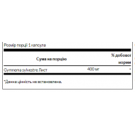 (Очікування) Full Spectrum Gymnema Sylvestre Leaf 400 mg - 100caps