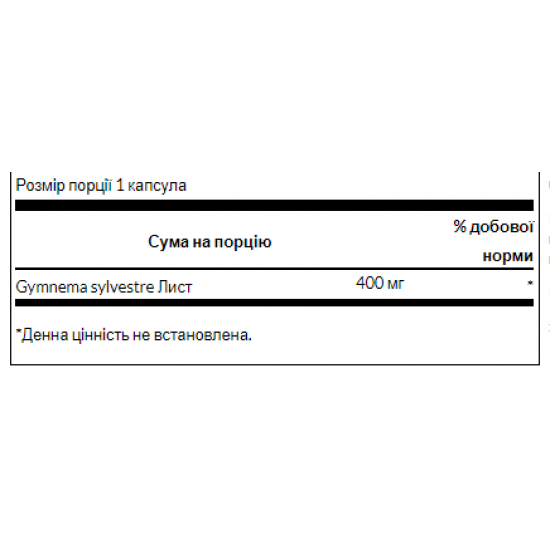 Swanson Full Spectrum Gymnema Sylvestre Leaf 400 mg - 100caps 2022-10-0210