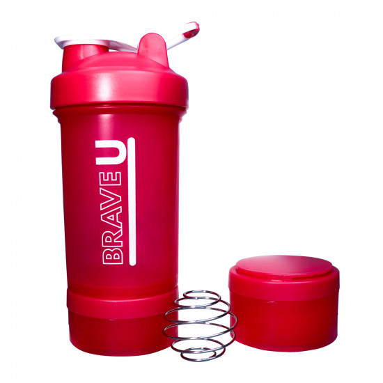 Brave Shaker with containers 3 in 1 - 600ml Pink 2022-10-2342 Brave Shaker with containers 3 in 1 - 600ml Pink 2022-10-2342