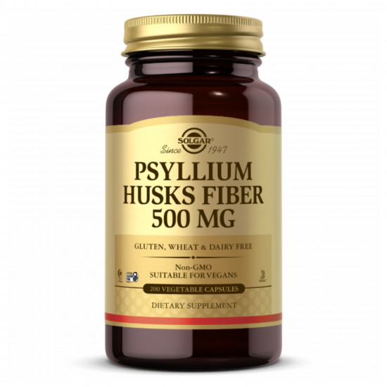 Solgar Psyllium Husks Fiber 500mg - 200 Vcaps 2022-10-0733