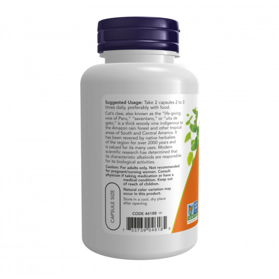 Now Foods Cat's Claw 500mg - 250 vcaps 2023-10-3755