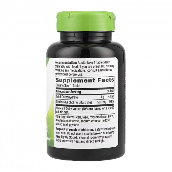 Nature's Way Choline 500 mg - 100 tabs 2022-10-1077