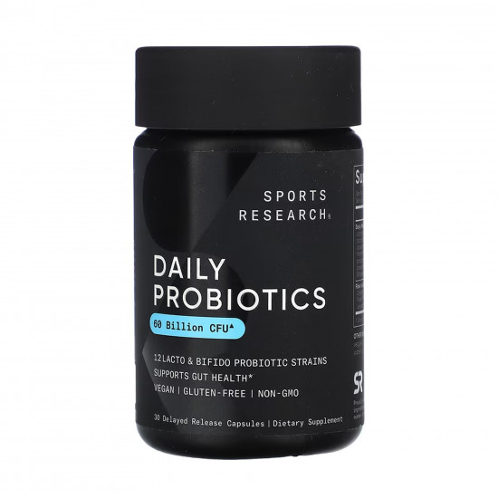 Sport Research Daily Probiotics with Prebiotics 60 Billion CFU - 30 veggie capsules 2023-10-6179 Sport Research Daily Probiotics with Prebiotics 60 Billion CFU - 30 veggie capsules 2023-10-6179