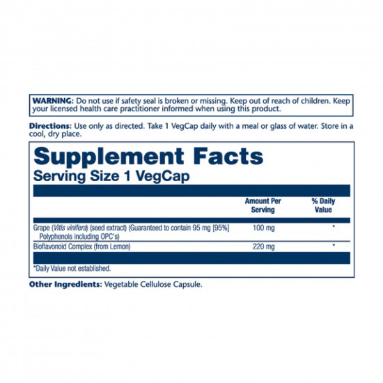 Solaray Grape Seed Extract 100mg - 60 vcaps 2023-10-3021