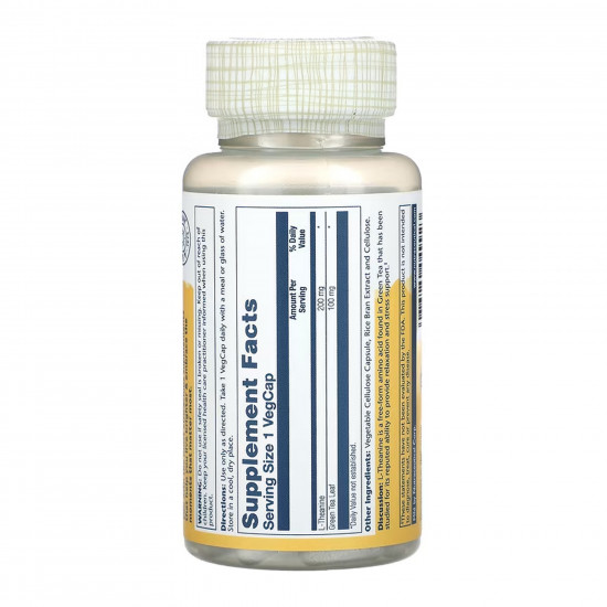 Solaray L-Theanine 200mg - 45 vcaps 2023-10-6990