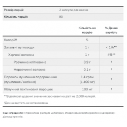 Psyllium Husk 700mg+Pectin - 180 vcaps