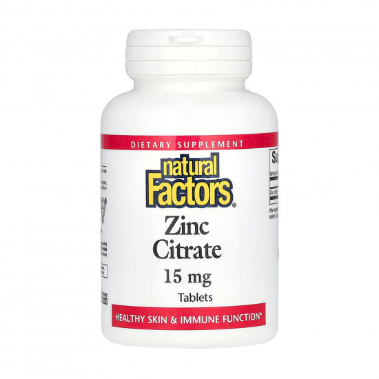 Natural Factors Zinc Citrate 15mg - 30 tabs 2023-10-6701