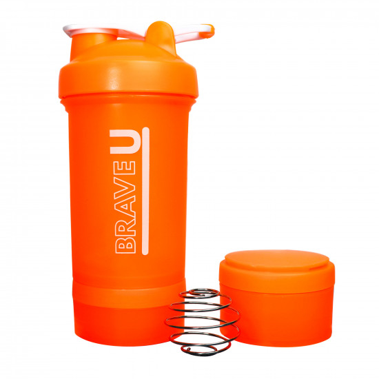 Brave Shaker with containers 3 in 1 - 600ml Orange 2022-10-2343 Brave Shaker with containers 3 in 1 - 600ml Orange 2022-10-2343
