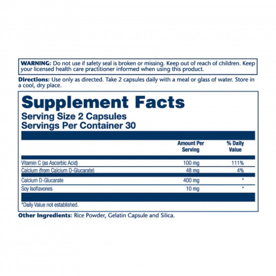 Solaray Calcium D-Glucarate 400mg - 60 caps 2023-10-2398