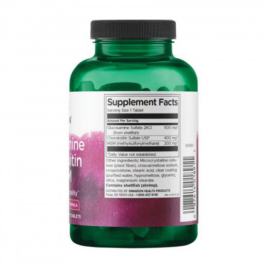 Swanson Glucosamine Chondroitin & Msm - Higher Strength - 120 tabs 2023-10-5720