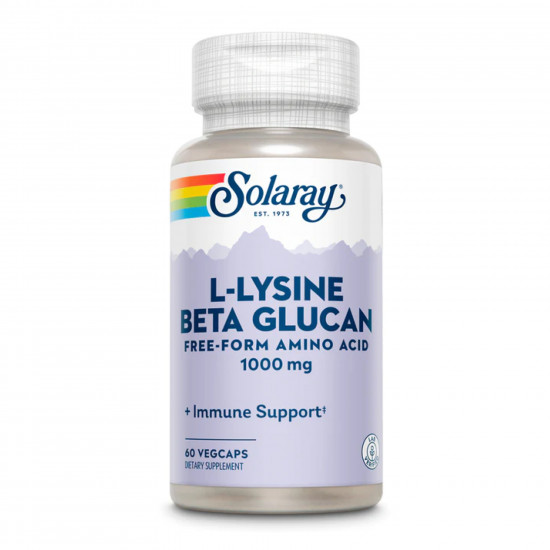 L-Lysine with Beta Glucan 1000mg - 60 vcaps L-Lysine with Beta Glucan 1000mg - 60 vcaps