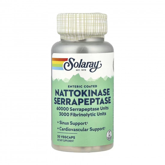 Solaray Nattokinase & Serrapeptase - 30 vcaps 2023-10-6419 Solaray Nattokinase & Serrapeptase - 30 vcaps 2023-10-6419