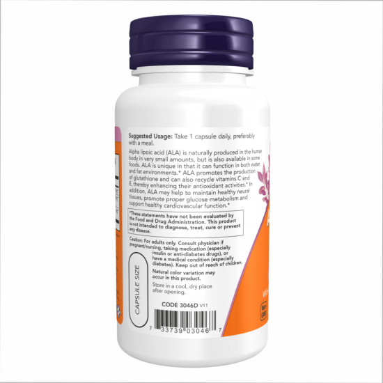 Now Foods Alpha Lipoic Acid 600mg - 60 vcaps 2022-10-2317