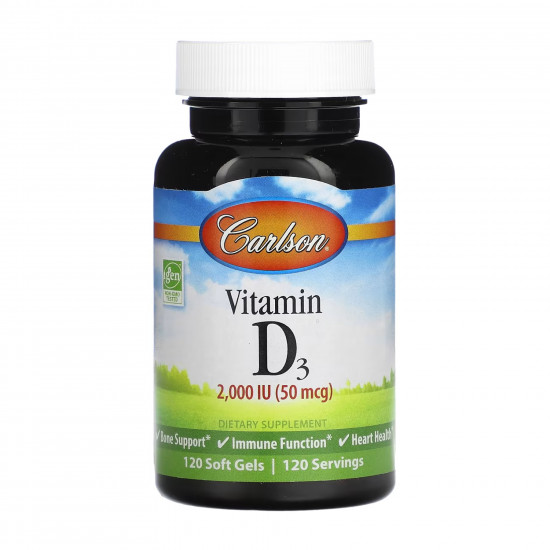 Carlson Laboratories Vitamin D 2000 IU - 120 softgels 2023-10-4558 Carlson Laboratories Vitamin D 2000 IU - 120 softgels 2023-10-4558