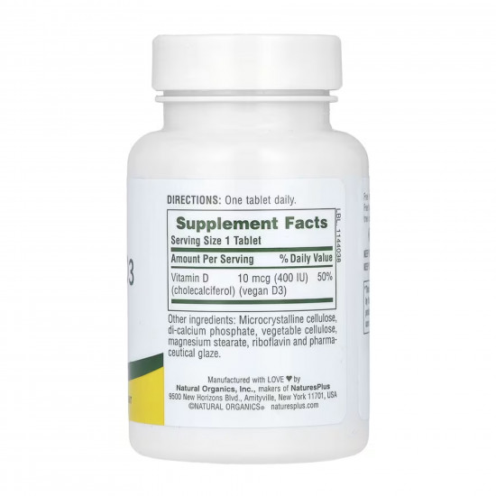 Nature's Plus Vitamin D3 400IU - 90 tabs 2023-10-4282