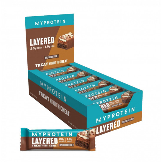 Myprotein Layered Bar - 12x60g Triple Chocolate Fudge 2022-09-0758
