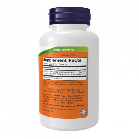 Now Foods Artichoke Extract 450mg - 90 vcaps (Пошкоджена банка) 2024-11-0492