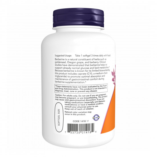 Now Foods Berberine Glucose Support - 90 sgels 2022-10-1442