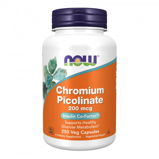 Now Foods Chromium Picolinate 200 mcg - 250 caps 100-30-4892555-20 Now Foods Chromium Picolinate 200 mcg - 250 caps 100-30-4892555-20