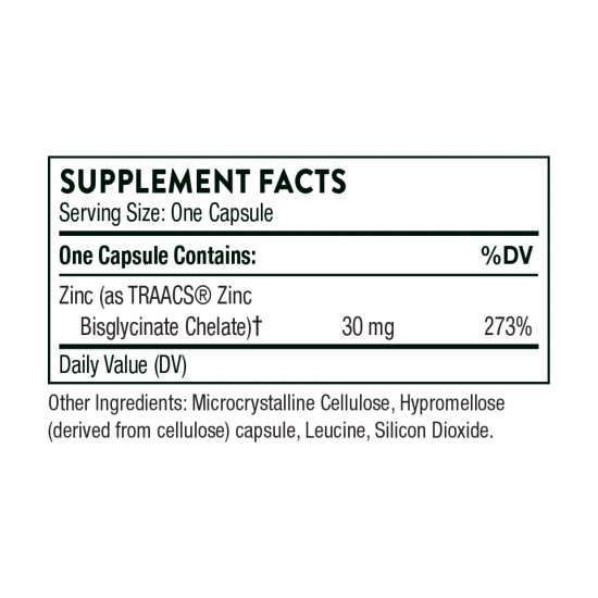 Thorne Zinc Bisglycinate 30 mg - 60 caps 2023-10-3072