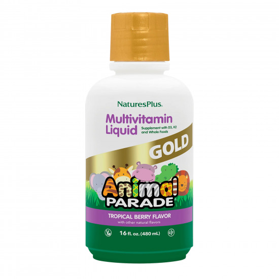Natures Plus Animal Parade Gold Multivitamin Liquid - 473.18 ml Tropical Berry 2023-10-6472